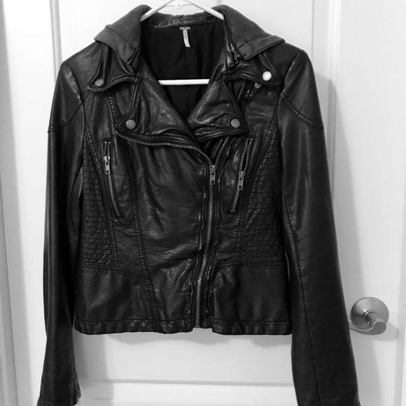 Free People Jackets & Blazers - Free People Faux Leather Moto Jacket